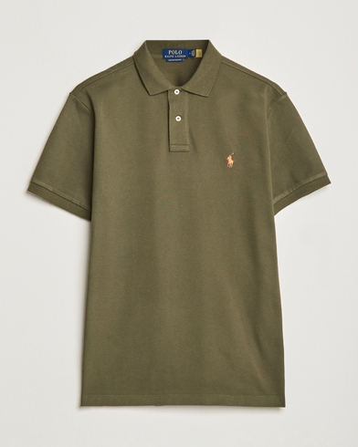 Men | Short Sleeve Polo Shirts | Polo Ralph Lauren | Custom Slim Fit Polo Defender Green