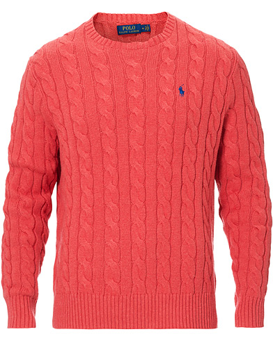 Polo Ralph Lauren Cotton Cable Crew Neck Pullover Rosette Heather at CareOf