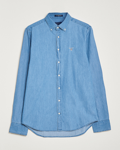 Men |  | GANT | Slim Fit Indigo Shirt Semi Light Blue