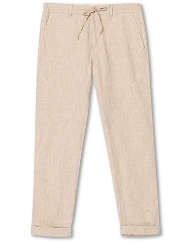  Windslow Linen Turn Up Drawstring Trousers Khaki