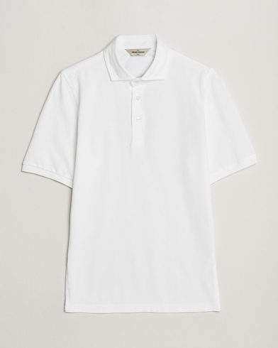 Men | Short Sleeve Polo Shirts | Gran Sasso | Washed Polo White