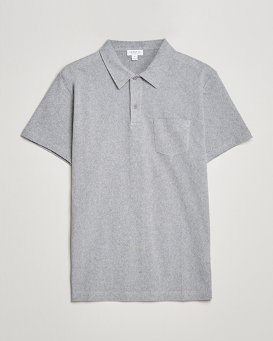Men |  | Sunspel | Riviera Polo Shirt Grey Melange