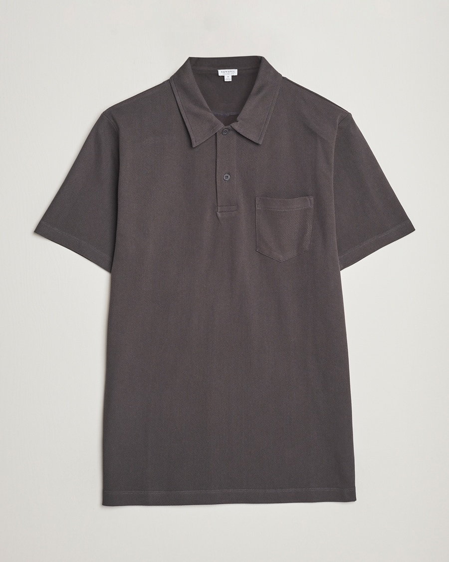 Sunspel Riviera Polo Shirt Charcoal – Grey