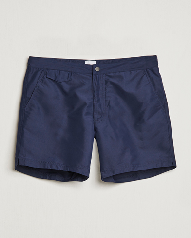 Men | Swimwear | Sunspel | Recycled Seaqual Tailored Swim Shorts Navy