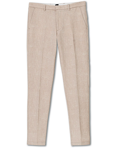 BOSS Kaito Structured Cotton Trousers Khaki hos CareOfCarl.com