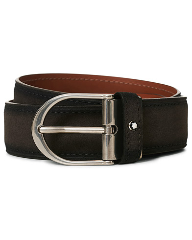 Men | Leather Belts | Montblanc | Horseshoe Buckle Belt 35mm Grey Suede