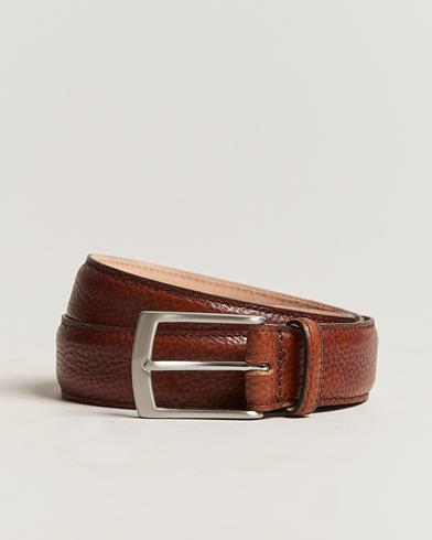 Men | Belts | Loake 1880 | Henry Grained Leather Belt 3,3 cm Mahogany
