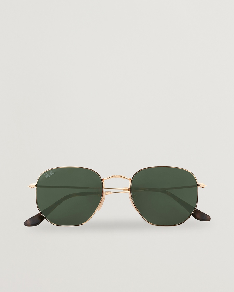 Ray-Ban 0RB3548N Hexagonal Sunglasses Gold/Green – gold