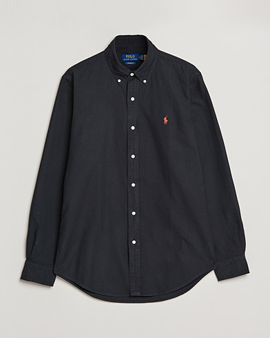 Men | Oxford Shirts | Polo Ralph Lauren | Custom Fit Garment Dyed Oxford Shirt Black