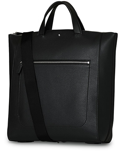 Tote Bags |  MST Soft Grain Tote with Zip Black