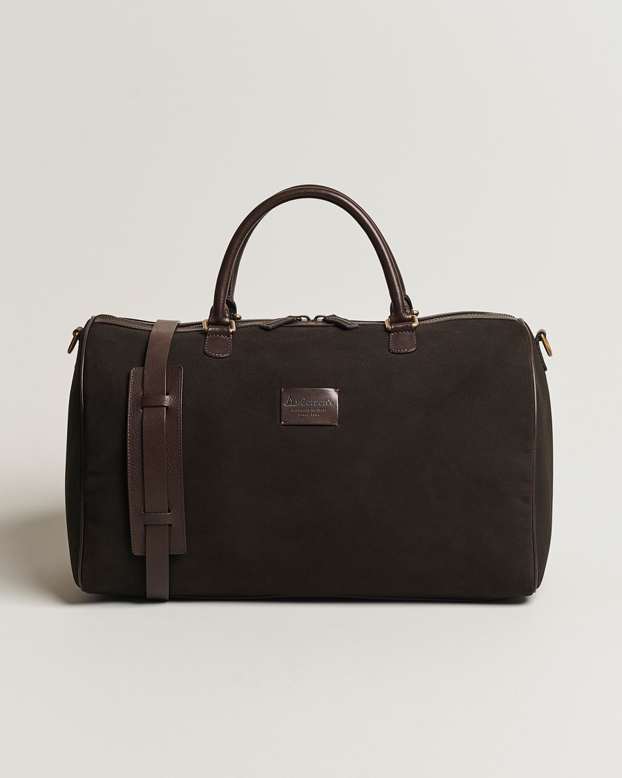 Anderson's Boston Suede Weekendbag Brown/Brown – Brown