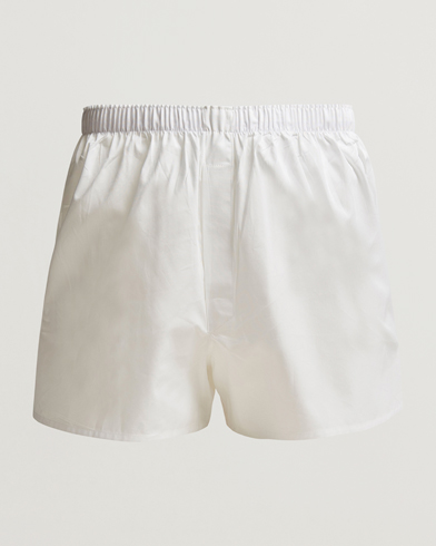 Men | Underwear | Sunspel | Classic Woven Cotton Boxer Shorts White