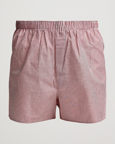 Men |  | Sunspel | Classic Woven Cotton Boxer Shorts Red/White