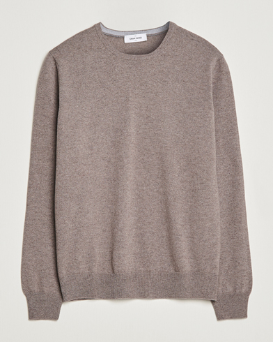 Men | Sweaters & Knitwear | Gran Sasso | Wool/Cashmere Crew Neck Mud Brown