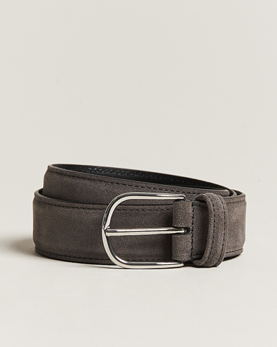 Men | Accessories | Anderson's | Suede 3,5 cm Belt Grey