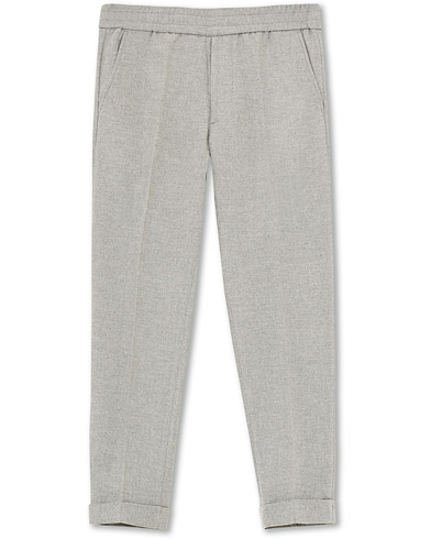 |  Terry Flannel Cropt Turn Up Trousers Warm Grey Mel