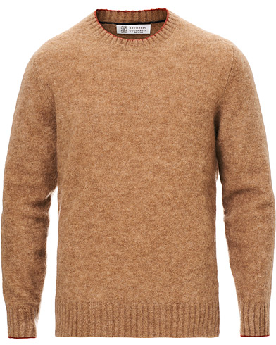  Soft Mohair Crew Neck Sweater Brown