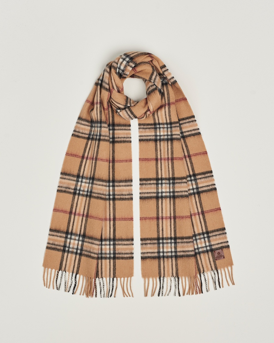 Amanda Christensen Wool Check Scarf Beige – Beige