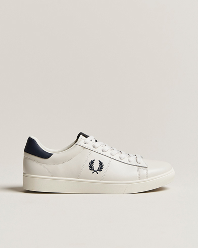 Men | White Sneakers | Fred Perry | Spencer Leather Sneakers Porcelain/Navy