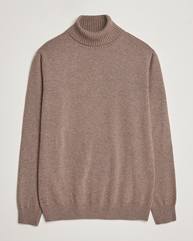 Men | Sweaters & Knitwear | Oscar Jacobson | Salim Wool/Cashmere Rollneck Light Brown