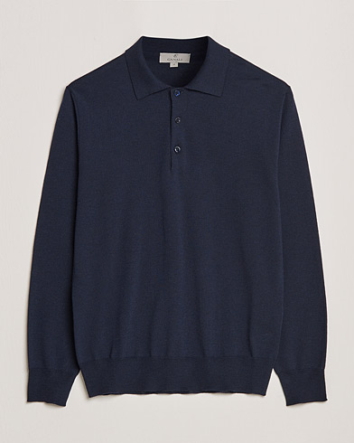 Knitted Polo Shirts |  Merino Wool Knitted Polo Navy