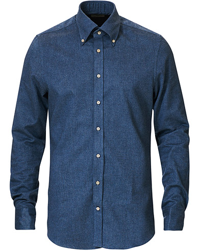  |  Slimline Flannel Shirt Mid Blue
