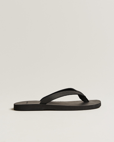 Summer Shoes |  Saffiano Leather Flip-Flop Black/Black
