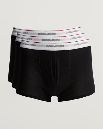 Men | Underwear & Socks | Dsquared2 | 3-Pack Cotton Stretch Trunk Black