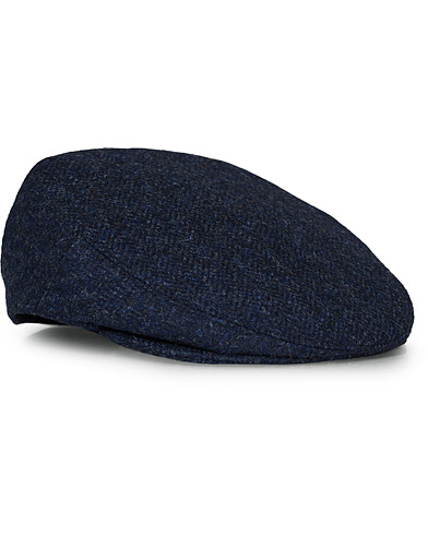 Hats & Caps |  Glen Herringbone Wool Cap Blue