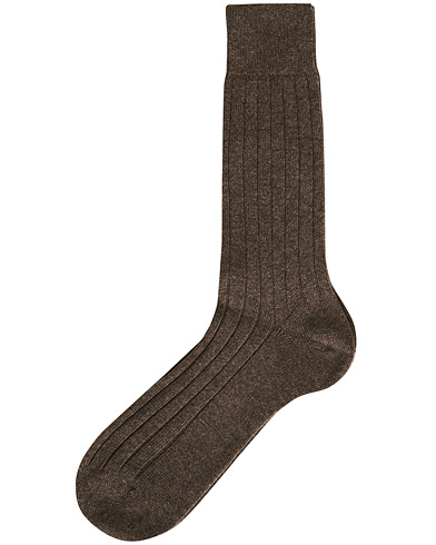 Pure Cashmere Ribbed Socks Light Brown