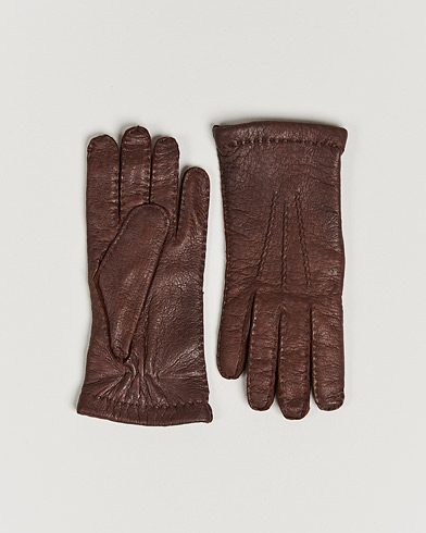 Men | Gloves | Hestra | Peccary Handsewn Cashmere Glove Sienna