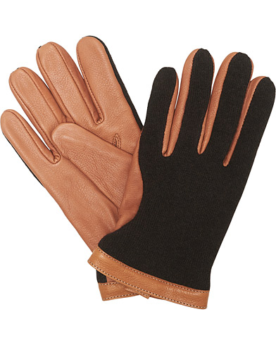 Hestra Deerskin Wool Tricot Glove Brown/Brown