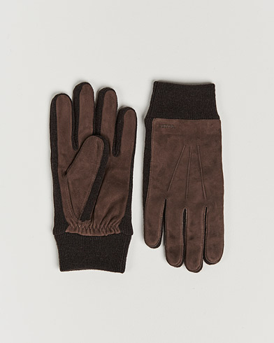 Men | Gloves | Hestra | Geoffery Suede Wool Tricot Glove Espresso