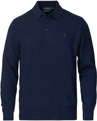 Knitted Polo Shirts |  Merino Knitted Polo Hunter Navy