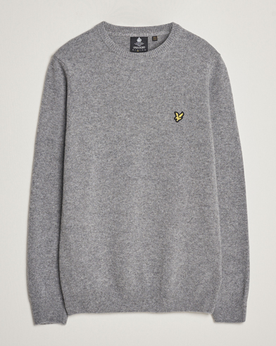 Men | Sweaters & Knitwear | Lyle & Scott | Lambswool Crew Neck Pullover Mid Grey Melange