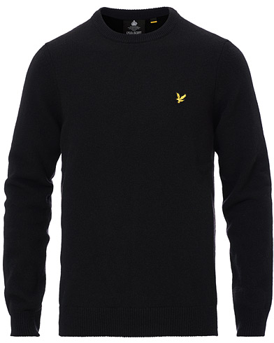 Men | Sweaters & Knitwear | Lyle & Scott | Lambswool Crew Neck Pullover Black