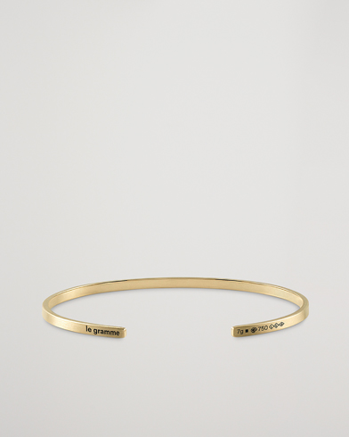 Men | Jewellery | LE GRAMME | Ribbon Bracelet Brushed  Gold 18-Karat 7g