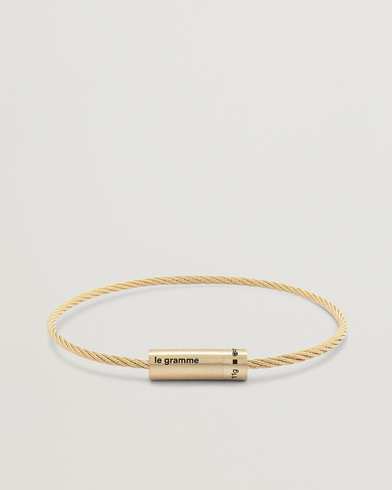 Men | Jewellery | LE GRAMME | Cable Bracelet Brushed Gold 18-Karat 11g