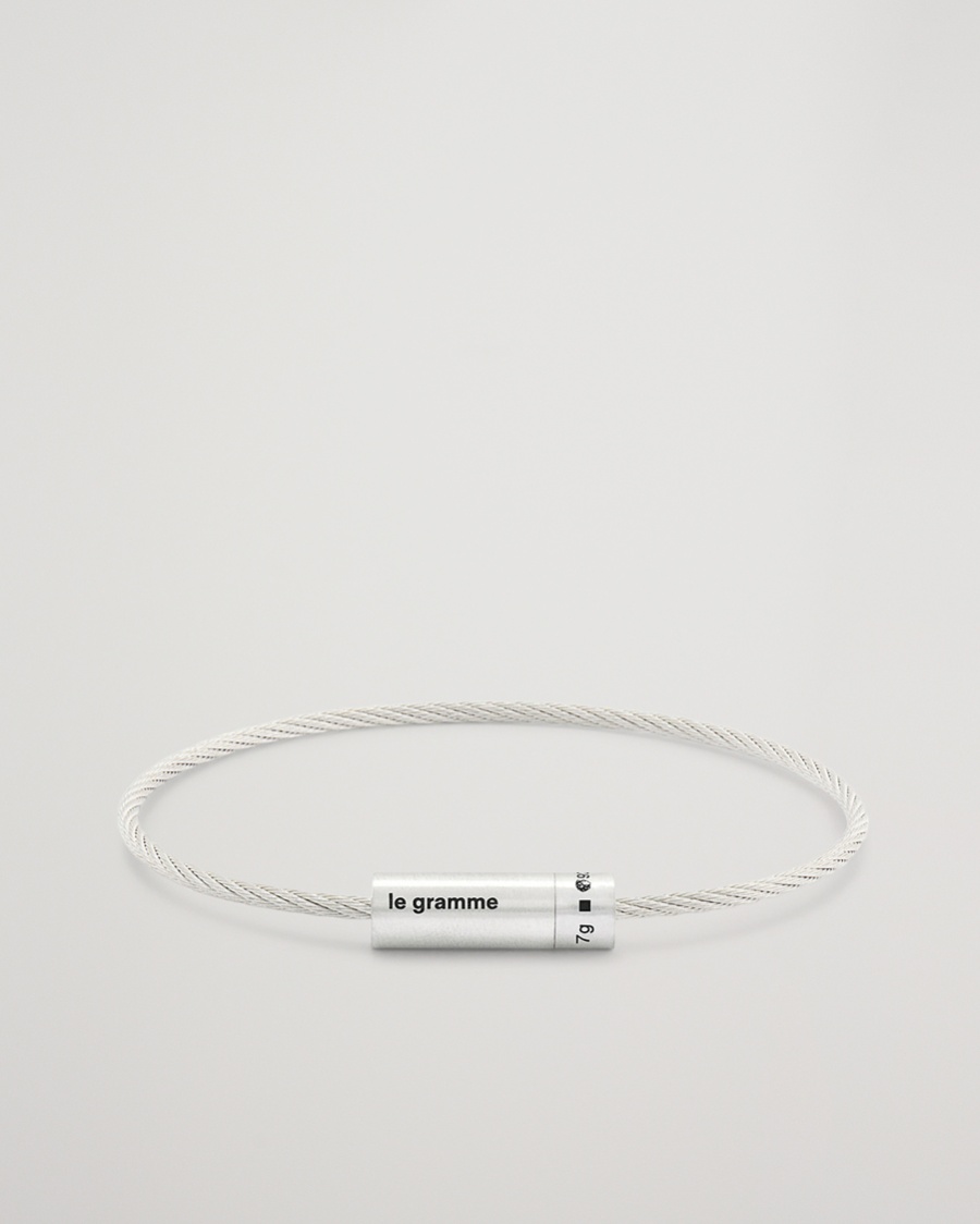 LE GRAMME Cable Bracelet Brushed Sterling Silver 7g – Silver