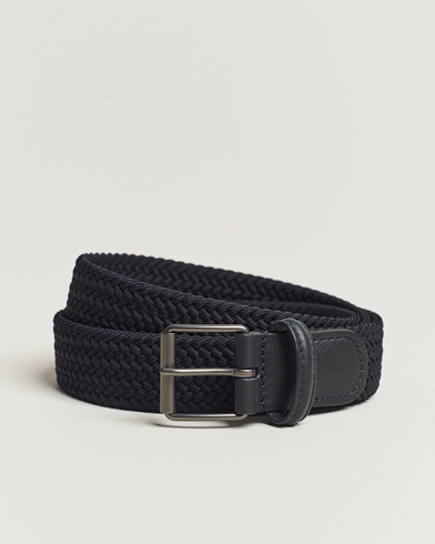 Belts |  Elastic Woven 3 cm Belt Navy