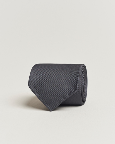 Men | Ties | Drake's | Handrolled Woven Silk 8 cm Tie Grey