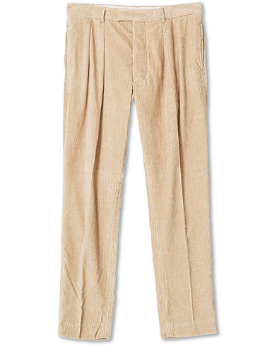  Wild Pleated Cord Trousers Beige