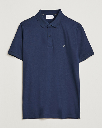 Men | Short Sleeve Polo Shirts | Calvin Klein | Liquid Touch Slim Fit Polo Navy