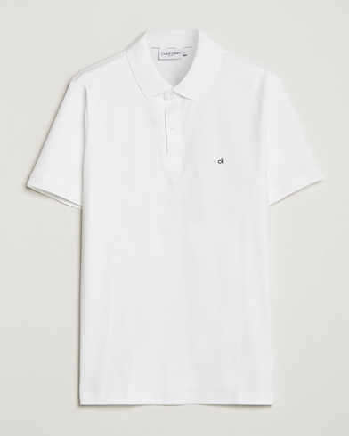 Men | Short Sleeve Polo Shirts | Calvin Klein | Liquid Touch Slim Fit Polo Bright White