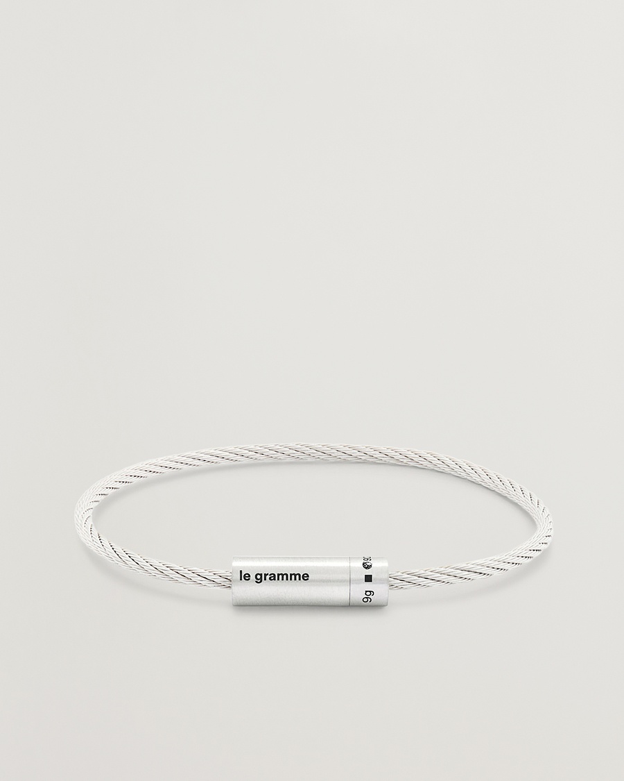 LE GRAMME Cable Bracelet Brushed Sterling Silver 9g – Silver