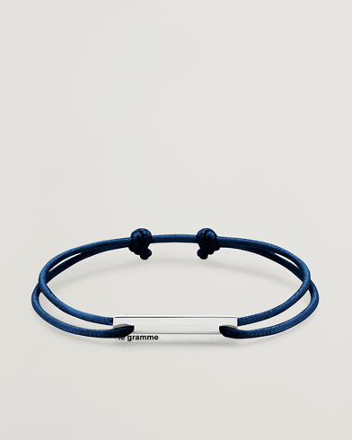 Bracelets |  Cord Bracelet Le 17/10 Navy/Sterling Silver