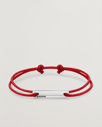 Men | Jewellery | LE GRAMME | Cord Bracelet Le 17/10 Red/Sterling Silver