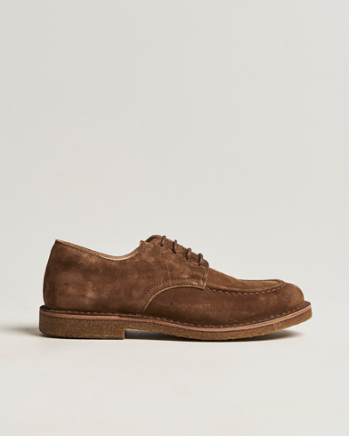 Derby Shoes |  Carlflex Moc Toe Derby Brown Suede