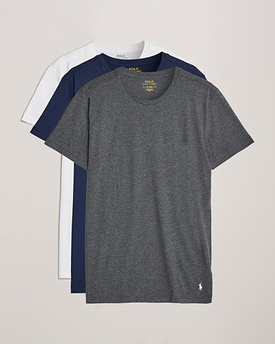 Men | Clothing | Polo Ralph Lauren | 3-Pack Crew Neck T-Shirt Navy/Charcoal/White