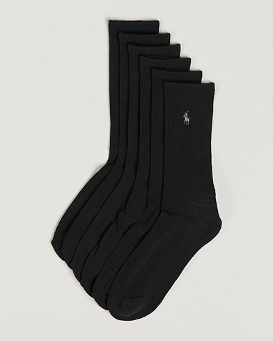 Men | Departments | Polo Ralph Lauren | 6-Pack Cotton Crew Socks Black
